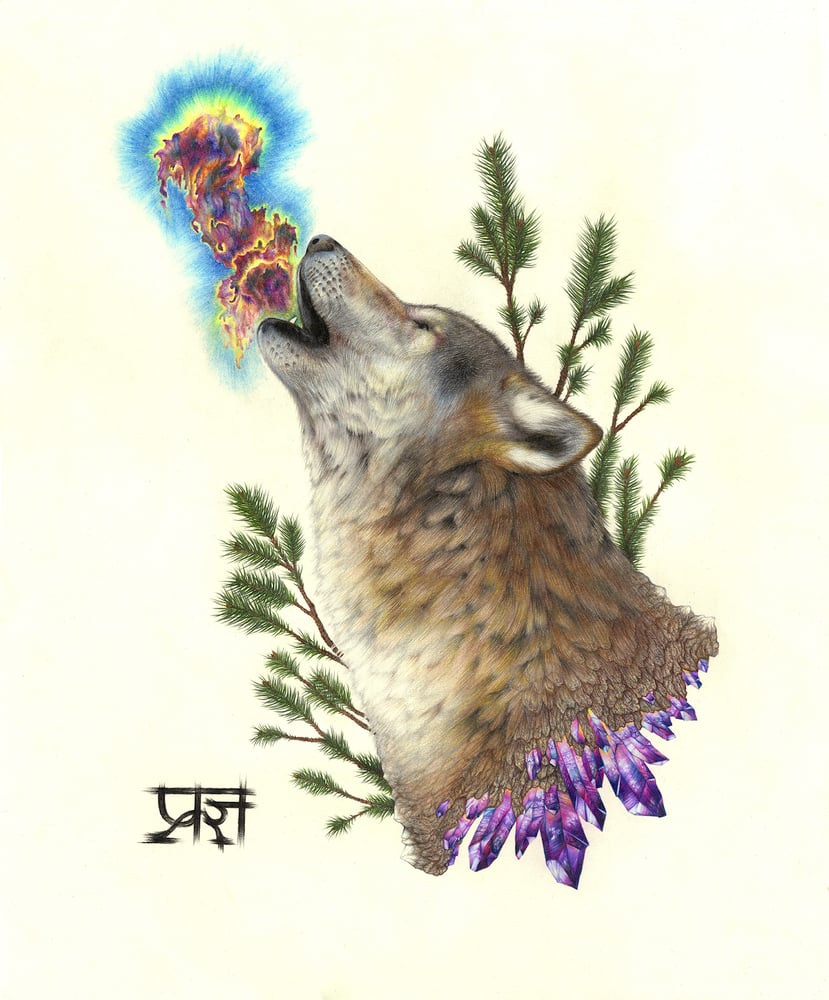 Image of 'Cosmic Wolf' Print