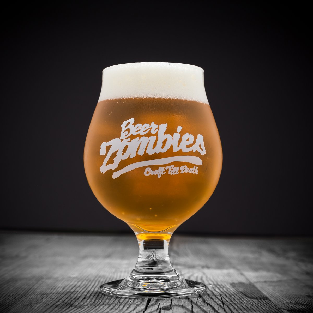 Beer Zombies 16oz stemmed tulip glass / Beer Zombies