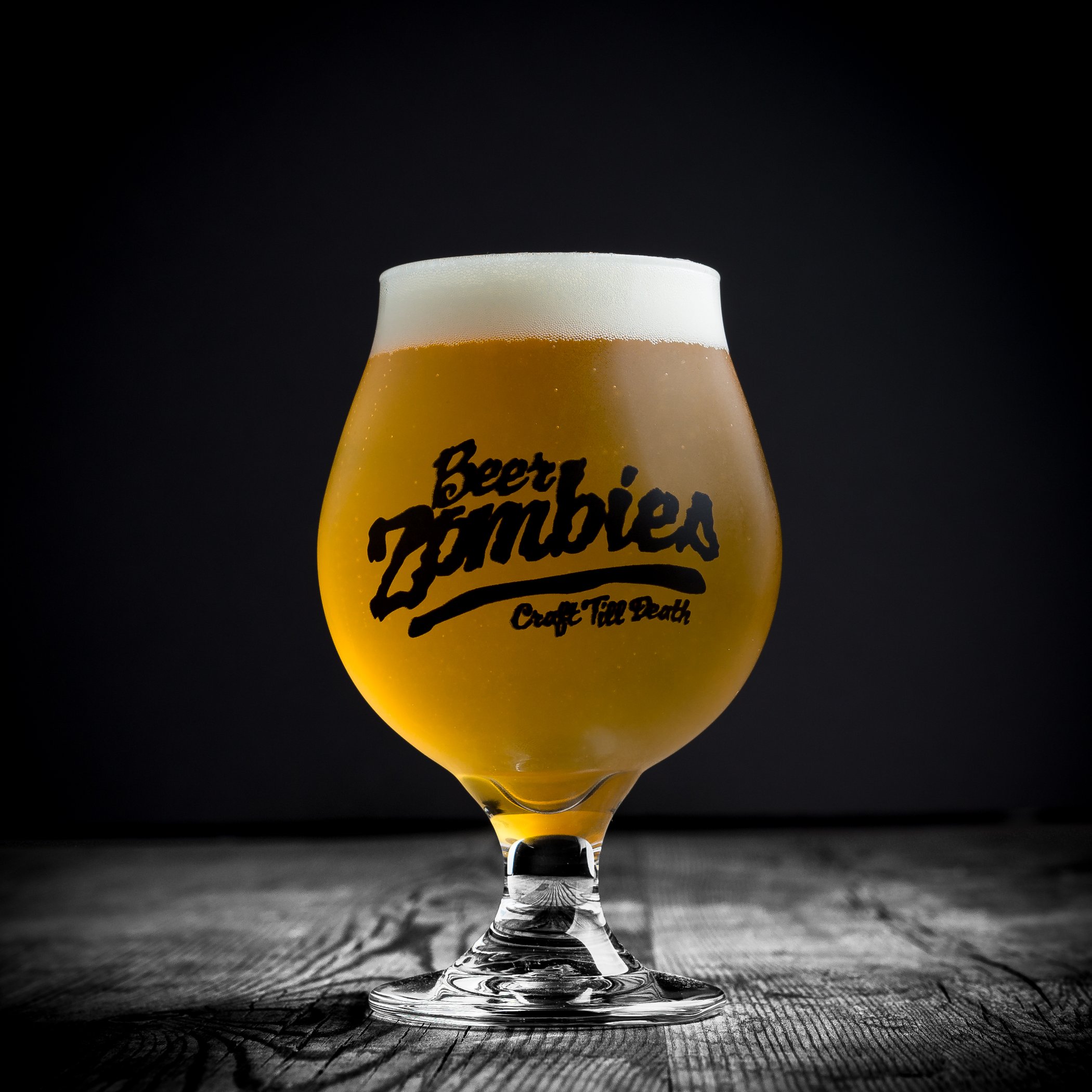 Beer Zombies 16oz stemmed tulip glass Beer Zombies