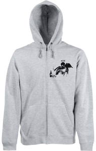Image of Grey Unisex Zip Hoodie - Banksy Fallen Angel