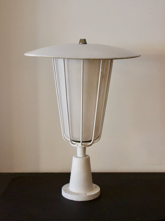 Image of Large Garden Lantern with Opaline Glass Shade