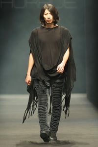 Image of Shredded Poncho With Front Drape