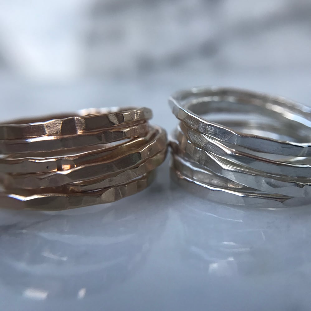 Image of Hammered Band Rings
