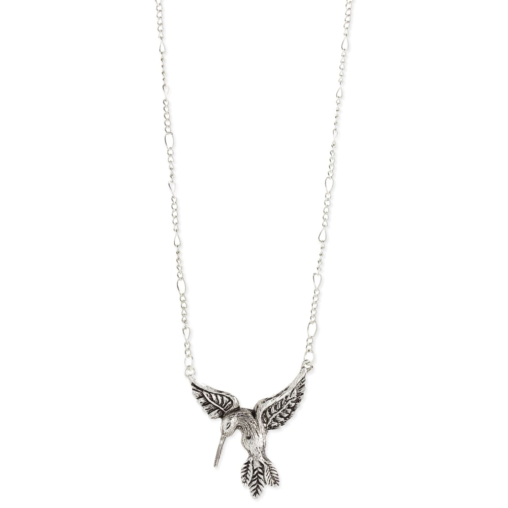 Image of Silver Hummingbird Charm Necklace
