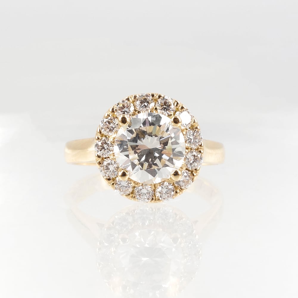 Image of Yellow Gold Halo Engagement Ring