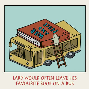 Image of GREETINGS CARD - 'Book on a Bus'