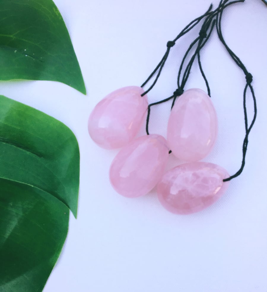 Image of Yoni Eggs :: DRILLED Rose Quartz • Large