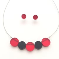 Náhrdelník Circle černo červený 