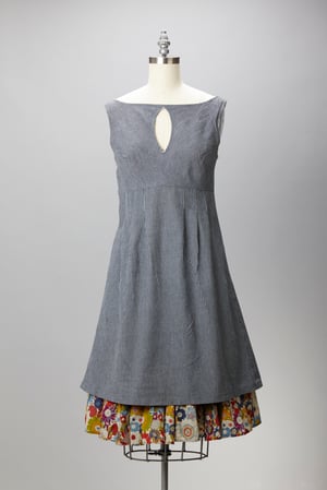 Image of Keyhole Dress - Engineer Stripe 