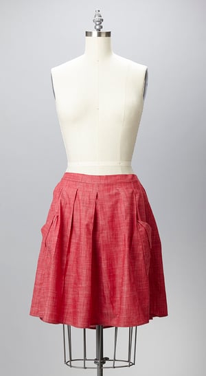 Image of Peru Skirt - Heather Red Chambray