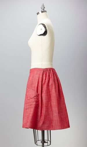 Image of Peru Skirt - Heather Red Chambray