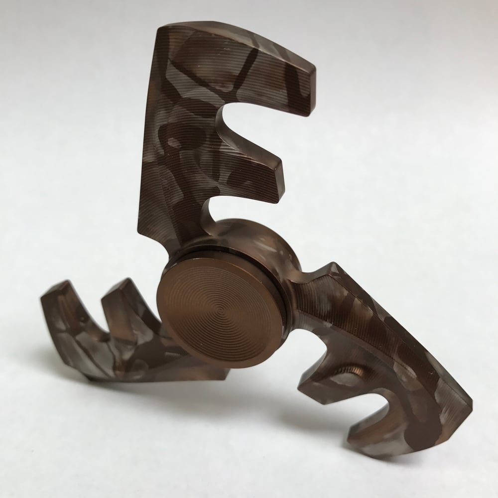 Image of Aluminum "Chocolate " Triple "F" Fidget Toy Spinner w/ Full Ceramic Bearing