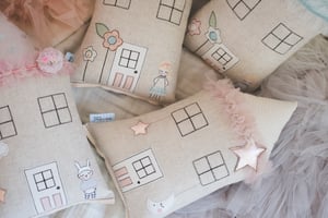 Image of PREORDER - Moon & Stars house cushions in blush and copper
