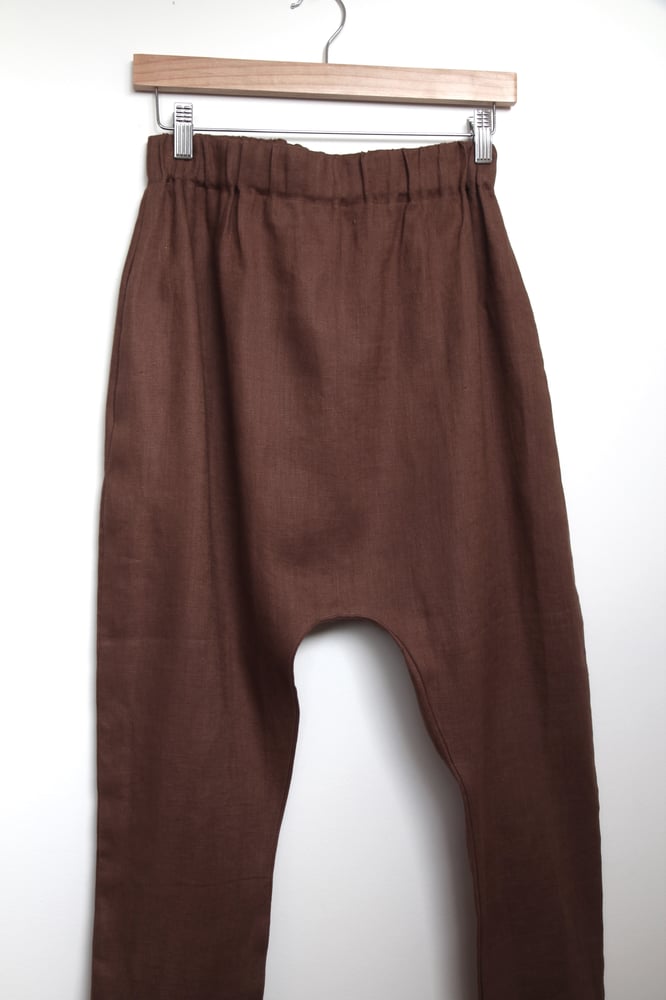 Image of Linen low slung pants