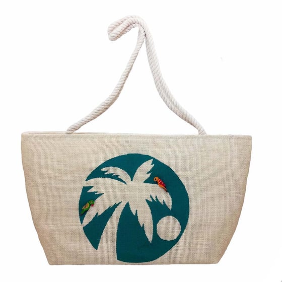 Image of Beach Tote - Birds on a Palm