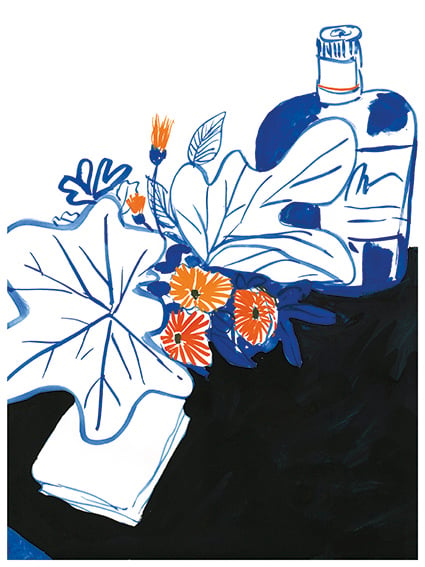 Image of Whisky and flowers