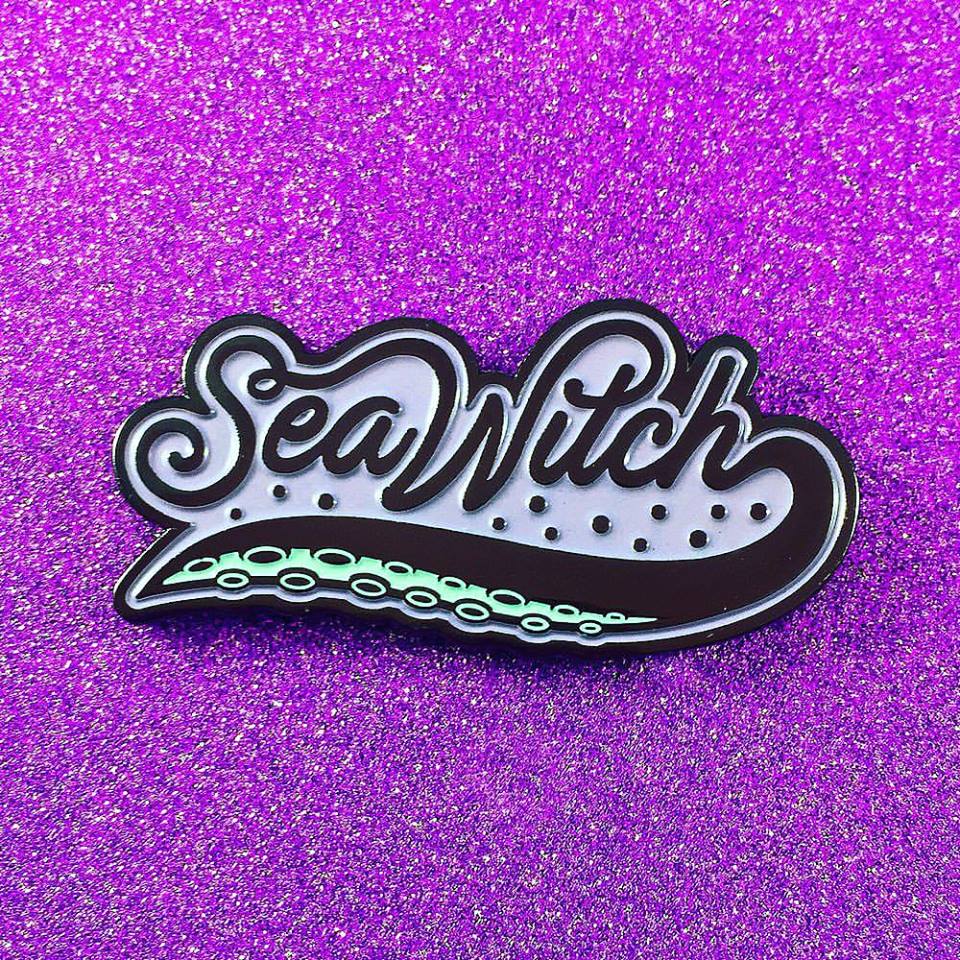 Image of Sea Witch Enamel Pin - Black/Multi