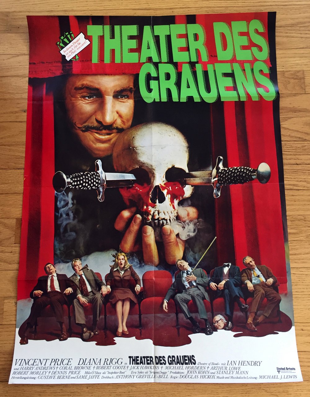 1973 THEATER OF BLOOD Original German A1 Movie Poster