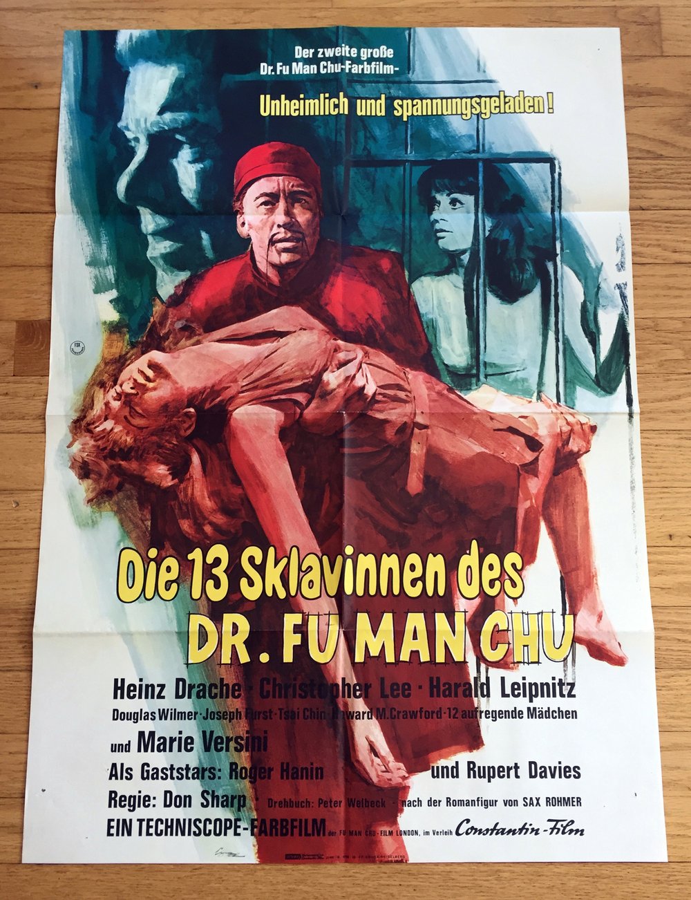 1966 THE BRIDES OF FUMANCHU Original German A1 Movie Poster
