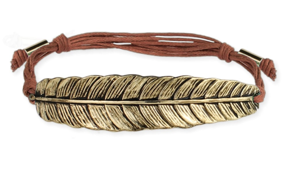 Image of Gold Feather Cord Pull Bracelet