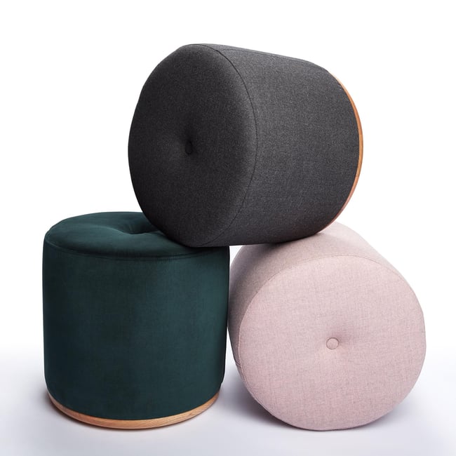 LINA OTTOMAN - WOOL WITH SOLID TASMANIAN OAK BASE