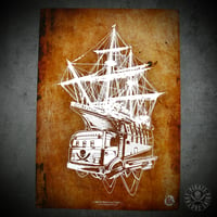 Print Pirate Boat Old Paper
