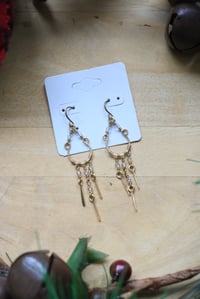 Image 2 of Mini Brass + Crystal Chandelier Earrings