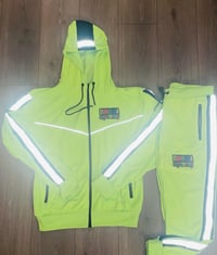 Image 3 of Ladies Neon Yellow Reflective Tracksuit 