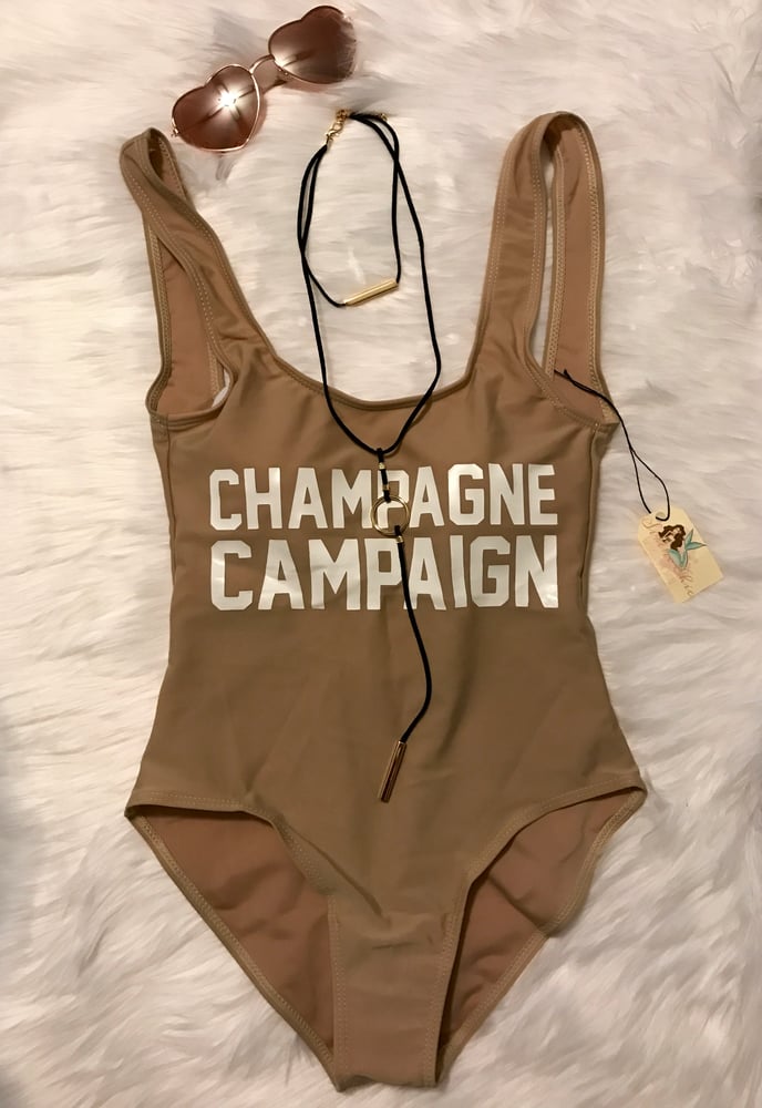 Image of Champagne Campaign One Piece Swimsuit