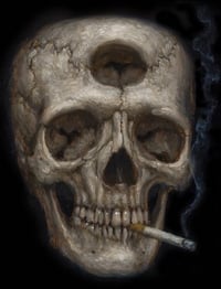 "Tricloptic Skull" Canvas Giclee 11x14"