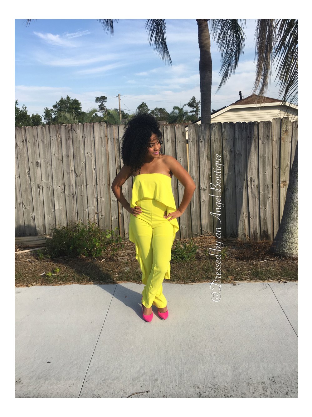 Image of Lazy Days of Summer Collections Yellow Jumpsuit