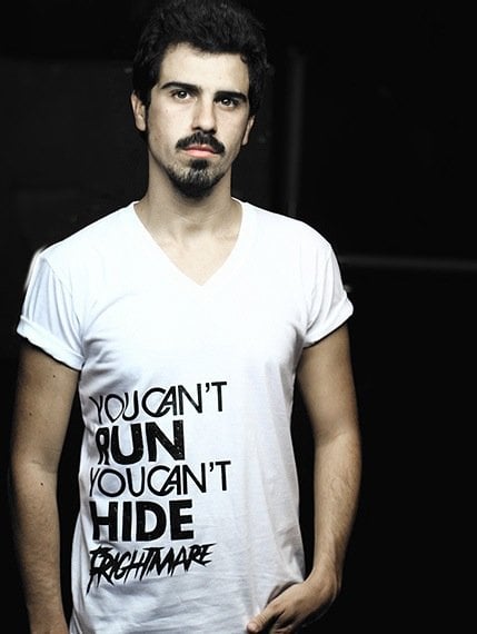 Image of YOU CAN'T RUN... - WHITE V-NECK ♂