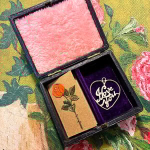 Image of Hand Painted Box With Silver Pendant