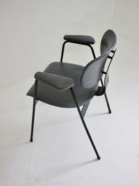 Image 1 of Grey Leather Desk Chair by Van Der Meeren