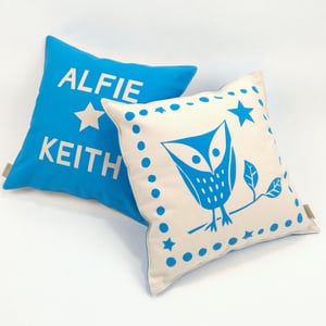 Image of Personalised Owl Print Cushion