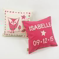 Image 1 of Personalised Owl Print Cushion