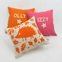 Image 2 of Personalised Woodland Hedgehog Cushion