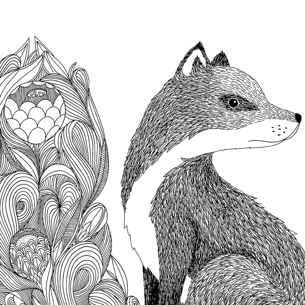 Print: Flowery Fox