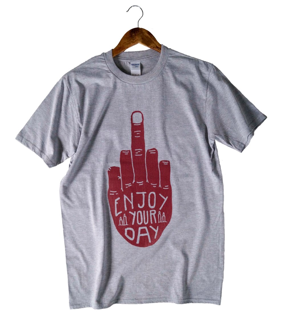 Image of Enjoy Your Day Vintage Grey Tee