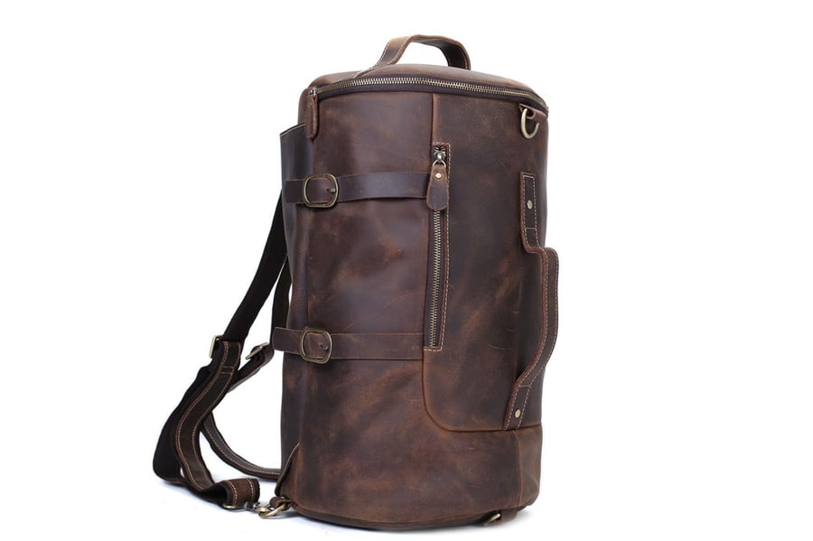 Image of Handmade Vintage Leather Backpack, Travel Backpack, Messenger Bag, Sling Bag Z106