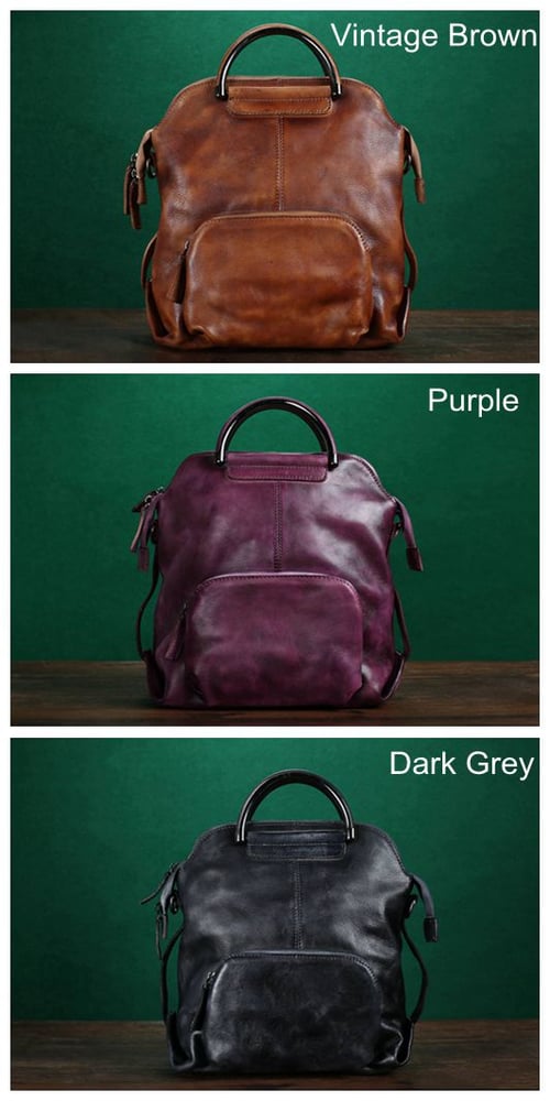 Image of Handmade Full Grain Leather Backpack, Rucksack, Messenger Bag, Shoulder Bag WF57