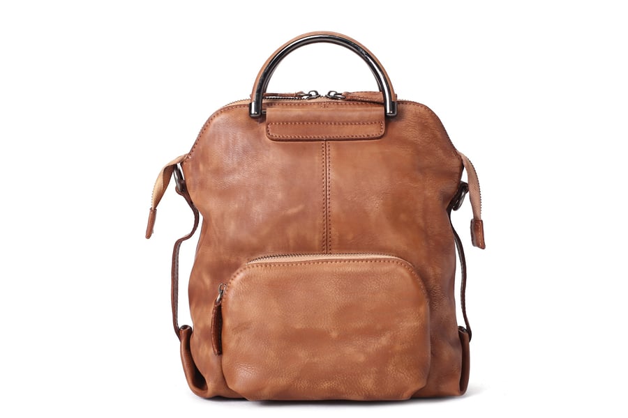 Image of Handmade Full Grain Leather Backpack, Rucksack, Messenger Bag, Shoulder Bag WF57