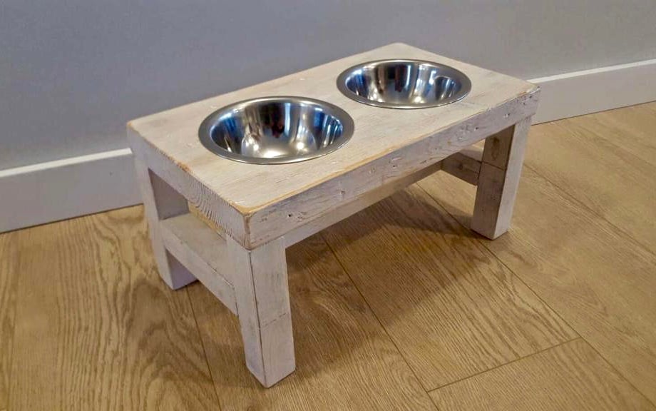 rustic elevated dog bowls