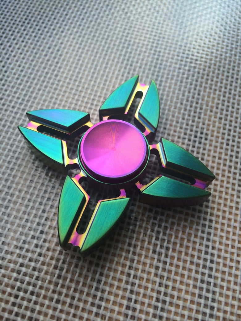 Image of *NEWEST RAINBOW FIDGET SPINNER* "SNOWFLAKE V3" *2-5 MIN SPIN, FINGER CAPS INCLUDED*