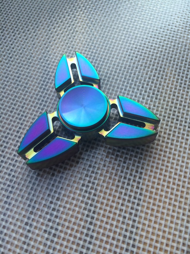 Image of *NEWEST RAINBOW FIDGET SPINNER* "SNOWFLAKE V2" *2-5 MIN SPIN, FINGER CAPS INCLUDED*