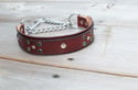 Martingale Chain Leather Dog Collar