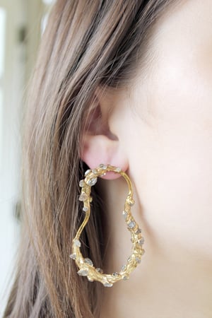 Image of Herkimer Diamond + Yellow Gold Vermeil Russian Doll Earrings 