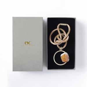 Image of Small Dark Blue + Grey Resin Pebble Necklace