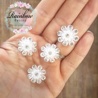 White diamante orchids x 4