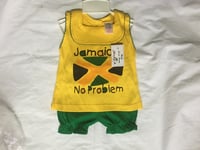Image 1 of Jamaica 2pc baby girls outfit (Yellow)